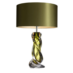 Table Lamp Carnegie by Eichholtz in solid glass green in colour including green lampshade