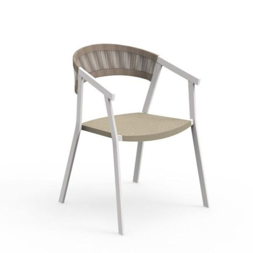 The Key Dining Armchair by Talenti in neutral tones.