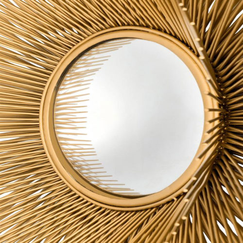 A closeup of the Solaris Mirror L by Eichholtz.