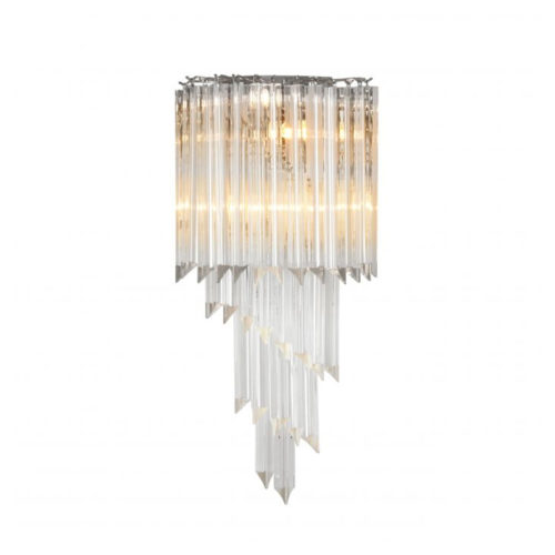 The Marino Wall Lamp by Eichholtz with clear glass in a nickel finish