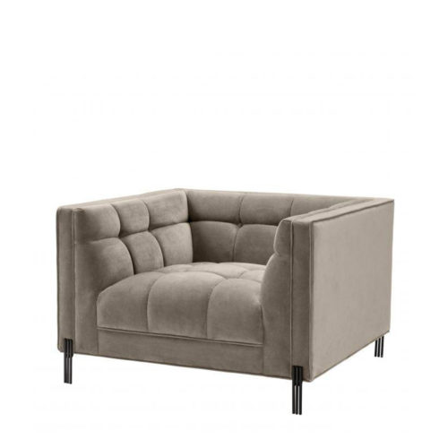 Side view of the Sienna Chair by Eichholtz in grey.