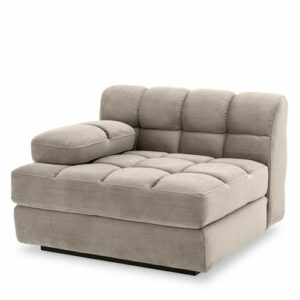 Designer luxurious Modular Sofa Dean by Eichholtz available in various seat modules in boucle cream or savona greige velvet fabric options with black base