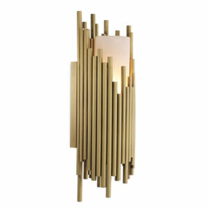 Wall Lamp Bartoli by Eichholtz antique brass finish tubes with alabaster cylinder