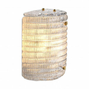 Wall Lamp Elix by Eichholtz in semi-circular glass shade with antique brass finish