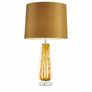 Table Lamp Flato by Eichholtz in yellow solid hand blown glass with yellow shade