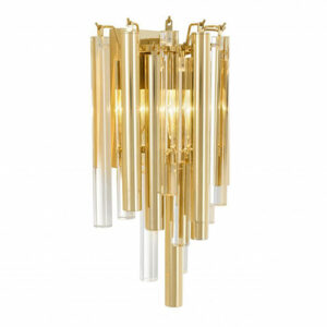 Wall Lamp Gigi by Eichholtz in gold or nickel finish with clear glass rods
