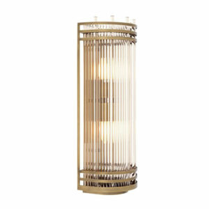 Wall Lamp Gulf L by Eichholtz in antique brass or bronze highlight finish with clear glass rods