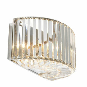 Wall Lamp Infinity by Eichholtz in nickel or gunmetal finish with semi-circular lampshade of crystal glass rods