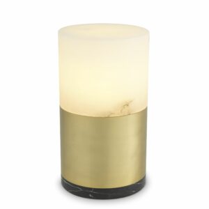Table Lamp McLean by Eichholtz in antique brass finish with alabaster and black marble base - Dia15cm