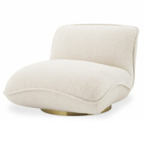 Designer Occasional Chair Relax by Eichholtz with a brushed brass finish swivel base