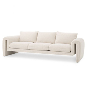 Designer luxurious 3 seater Sofa Tondo by Eichholtz in boucle cream finish