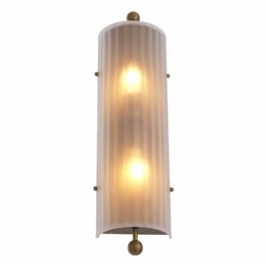 Wall Lamp Juno by Eichholtz in antique brass finish with frosted glass