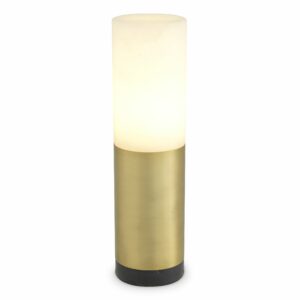 Table Lamp McLean by Eichholtz in antique brass finish with alabaster and a black marble base - Dia11cm