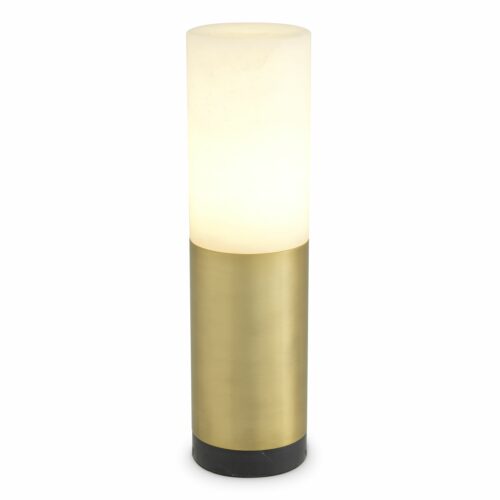 Table Lamp McLean by Eichholtz in antique brass finish with alabaster and a black marble base - Dia11cm