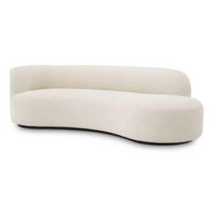 Designer luxurious Sofa Morten by Eichholtz in boucle grey or boucle cream finish with black feet