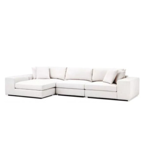 Designer luxurious Sofa Vista Grande Lounge by Eichholtz available in avalon white or clarck sand and features a black base