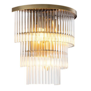Wall Lamp East by Eichholtz three levels of clear glass rods in nickel, antique brass or bronze highlight finish