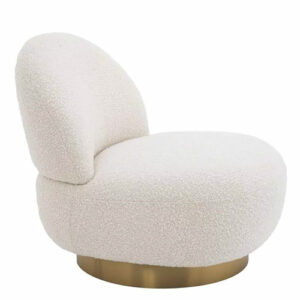 Designer Occasional Chair Clement by Eichholtz with a brushed brass finish swivel base