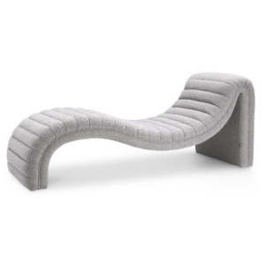 Designer Chaise Longue Pioneer by Eichholtz in bouclè grey finish