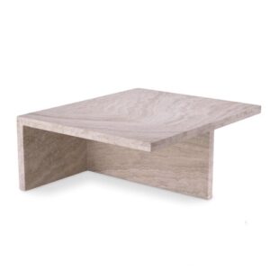 Designer Coffee Table Amara High by Eichholtz in travertine. Use Amara Table Low for added table designs