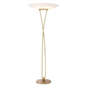 Floor Lamp Laila by Eichholtz in antique brass finish with white glass