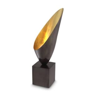 Table Lamp Grotto by Eichholtz in gunmetal and gold finish with black granite base