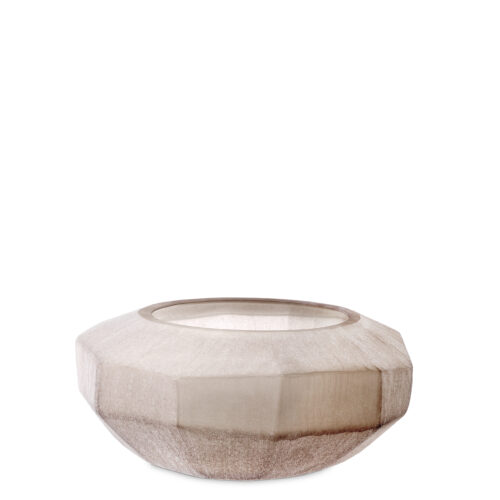 Bowl Avance by Eichholtz. Sand coloured hand blown glass vase