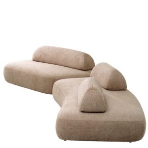 Designer luxurious Sofa Residenza by Eichholtz feature black feet with either a lyssa sand finish or lyssa off-white finish