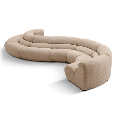 Designer luxurious inside / outside corner Modular Sofa Lindau by Eichholtz available in Lyssa sand or lyssa off-white finish