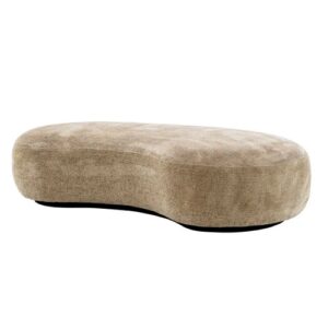 Luxurious designer Bench Björn by Eichholtz available in Lyssa sand with a black base and Bouclé cream with a black base