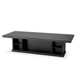Classic Center Library Table by Eichholtz in black veneer