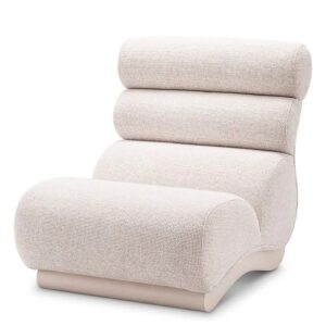 Designer Chair Congreso by Eichholtz in lyssa off-white with a white base