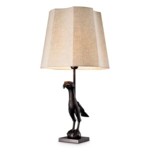 Skillfully crafted Table Lamp Falcon by Eichholtz in copper bronze finish and includes a linen mix shade