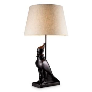 Skillfully crafted Table Lamp Horus by Eichholtz in copper bronze finish and includes a linen mix shade