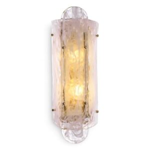Designer Wall Lamp Ginnis by Eichholtz in antique brass finish / handmade glass