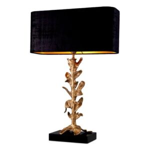 Luxurious Table Lamp Scalo by Eichholtz in vintage brass finish with a black granite base