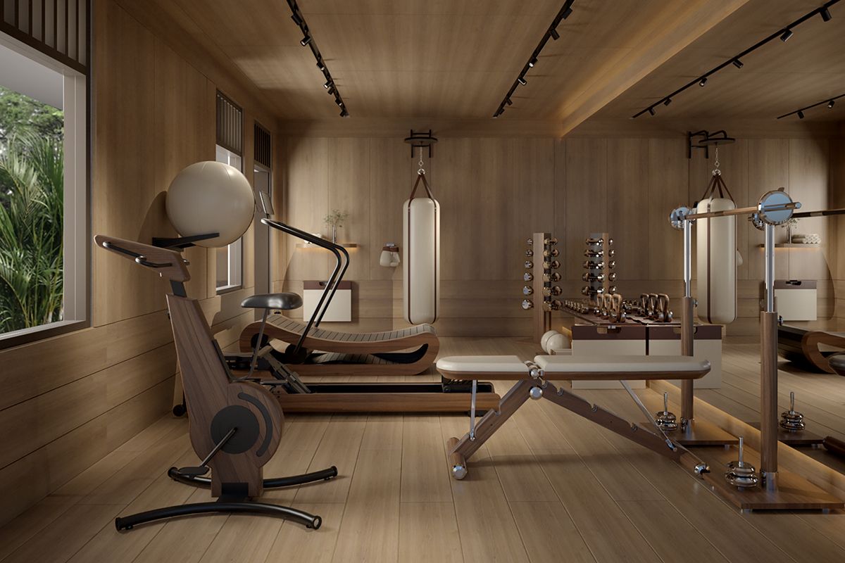 Illustration of Modern Apartment Wellness Sanctuary